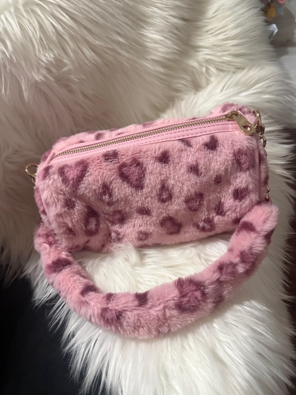 Viral Juicy Couture Pink Plush cheetah,Print shoulder Bag - Picture 5 of 5